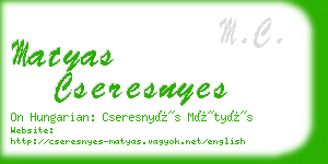 matyas cseresnyes business card